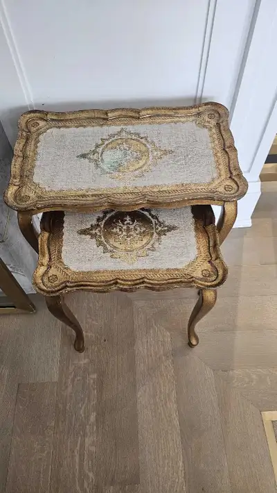 Vintage Wood Nesting Table, View more