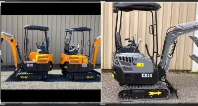 New 1.7 ton 3300 pound operating weight excavator, Pilot control, safety lockout when mounting or di...