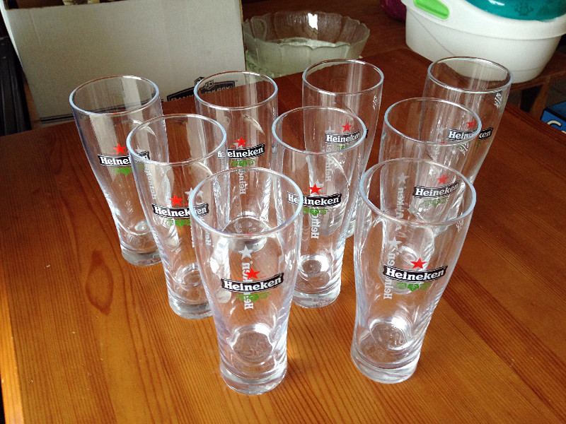 Lot of 9 Heineken Beer Glasses for sale  