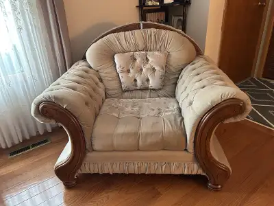 Couch, loveseat and chair, View more