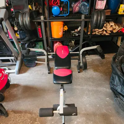 Adjustable bench Weights included 5x2 10x2 15x4 20x2