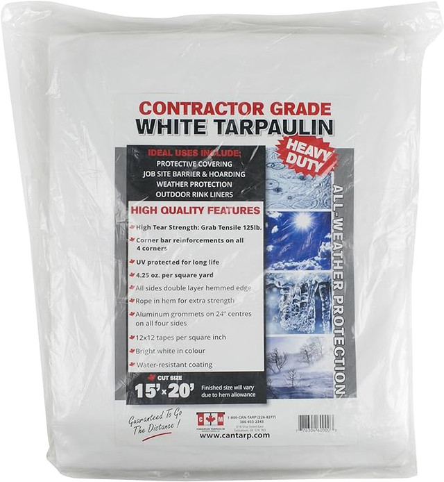 White Contractor Grade Tarp 40' x 60' in Other Business & Industrial in London
