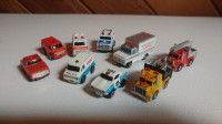 Collection 9 Vintage Majorette Micro Sonic Flashers Rescue Cars