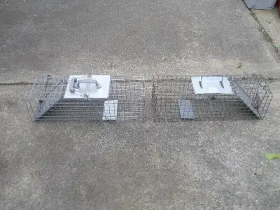 HAVAHART TWO DOOR ANIMAL TRAPS HAVAHART TWO DOOR TRAPS MODEL 1025 AND 1083 IN GOOD WORKING CONDITION...