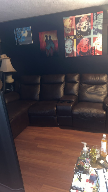 Beautiful brown leather sectional couch in Couches & Futons in Ottawa - Image 3