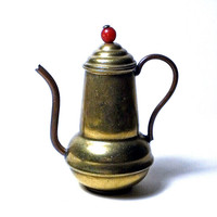 Vintage Doll House Copper Brass Miniature Tea Coffee Pot Turkish