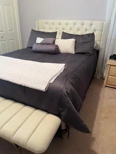 12 piece comforter set Comforter Bedskirt Pillow shams 6 pillows Excellent condition Smoke free home...