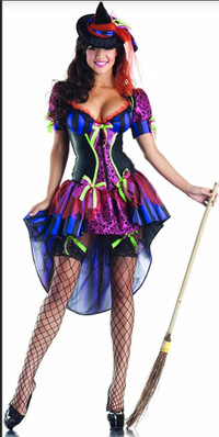 WITCH WOMEN'S SEXY BODY SHAPER 2 PIECE HALLOWEEN COSTUME 