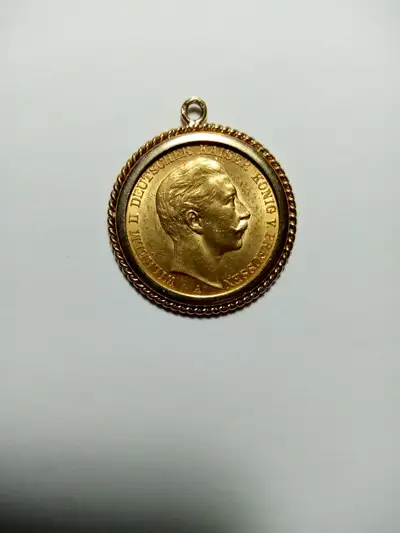 1908 Prussian gold coin, View more