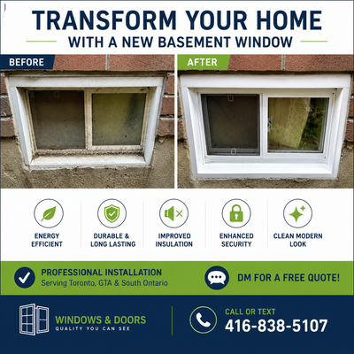 New Basement Windows with Professional Installation Upgrade your basement with high-quality vinyl wi...