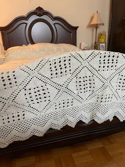 Queen size crochet bed spread / blanket, View more