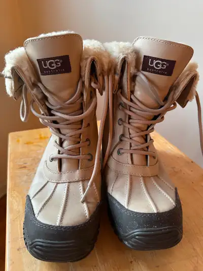 Selling a pair of brown, size 8W Ugg Adirondack 3 Boots for $60 or best offer. If item is up then it...
