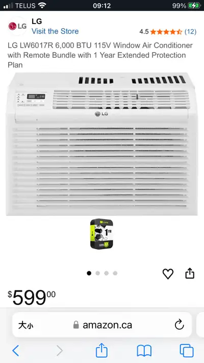 LG Climatiseur de fenêtre 6000 BTU télécommande+, View more