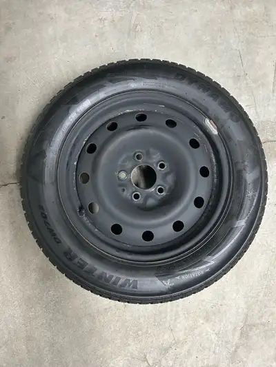 Offering set of 4 Dynamo Winter DW702 tires mounted on a steel rims, sized at 205/60R16 92H. Please...