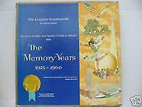 THE LONGINES SYMPHONETTE THE MEMORY YEARS 1925 1960 LP 6 LPS