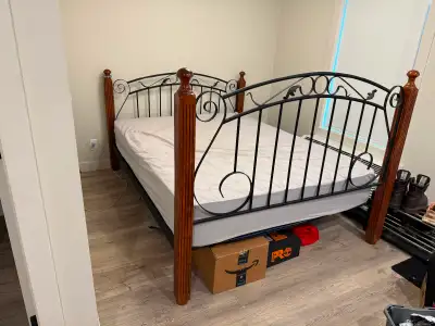 Queen Bed and Mattress for sale. Price in description., View more