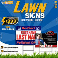 Lawn Signs 100-Pcs In discounted Price !