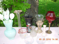 Lot de 9 vases/chandeliers/candle holders,$3 to $9, lot $39