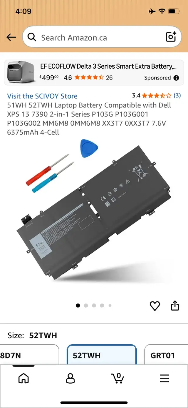  Laptop Battery for Dell XPS 13 7390 in Laptop Accessories in Oakville / Halton Region - Image 2
