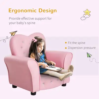 Kids Mini Princess Sofa Toddler Chair Children Upholstered Tufte, View more