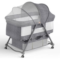 BRAND NEW BASSINET - GREY WITH MOSQUITO NET
