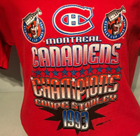  1993 Montreal Canadiens Stanley Cup Champions  T Shirt + Puck