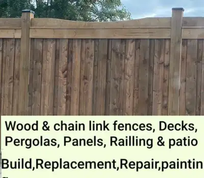   Wood fences starting $40 & Chain link fences $25 per line ft
