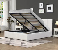 Brand new Fabric Platform bed with storage on sale 