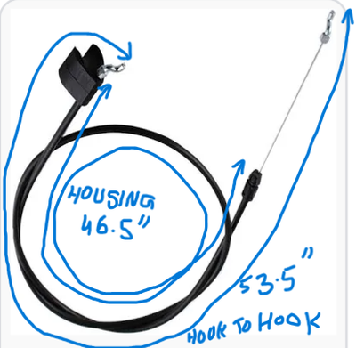 Lawnmower - Engine zone control cable (Brand New), View more