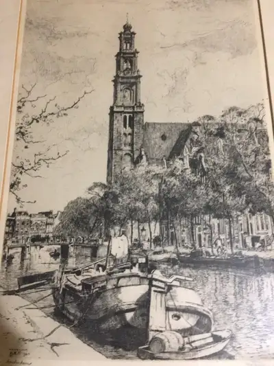 Outstanding early lithograph print Amsterdam 1925, View more