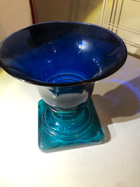 Sam Miguel glass footed vase/compote