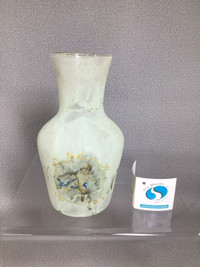 Murano frosted glass vase with Cherub motif - aa21