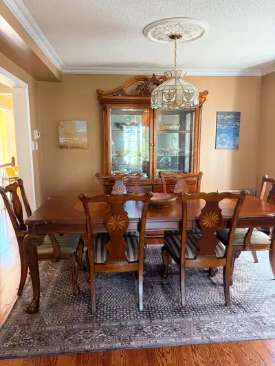 Elegant Solid Wood Dining Room Set, View more