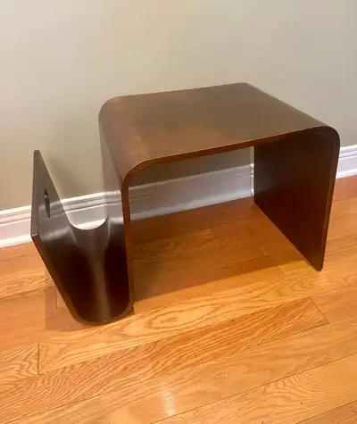 End Table / Magazine Shelf - Bentwood - MCM - Walnut, View more