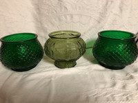 E.O Brody Green Glass Flower Pot
