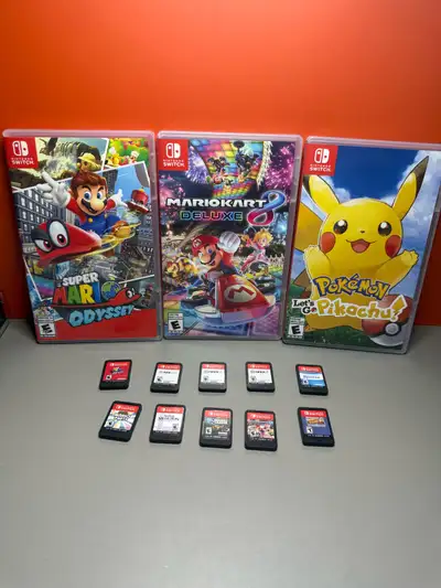 Here are the following games and their prices: With Case Super Mario Odyssey $55 SOLD Mario Kart 8 D...