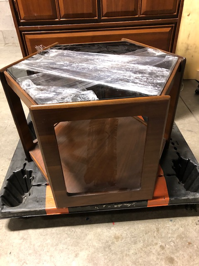Excellent 31" x 20" H Hexagon Glass Top Coffee Tray Table, View more