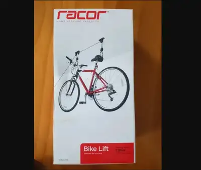 Racor - PBH-1R - Ceiling-Mounted Bicycle Lift - Pulley System - Up to 50 lbs,Black • Easy lifting -...