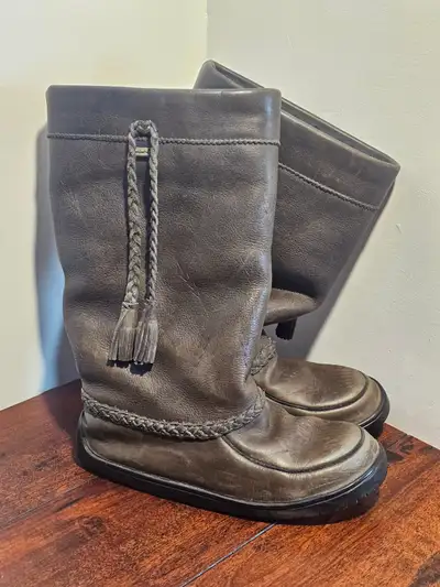 Manitobah Mukluks Waterproof Leather Boots with Tassel Detail, View more