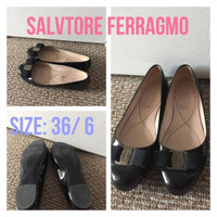 Authentic Salvatore Ferragamo Varina Patent Ballet Flats/Shoes