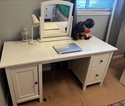 IKEA White Desk with Drawers & Matching Mirror, View more