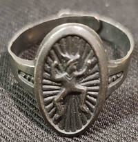 Vintage Sterling Silver Brownie / Girl Scout Ring  