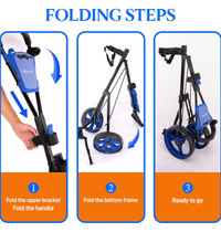 3-Wheel Golf Push Cart - Lightweight Folding Walking Roller Trol