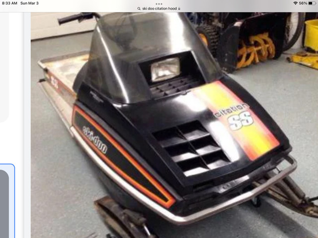 Looking for early 1980’s Ski Doo citation hood Black in Snowmobiles in Belleville