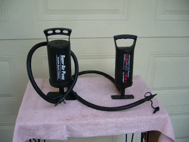 2 Super Air Foot Pumps + Accessories, New, Black. $5.00 Each