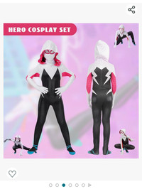 Costume Spider-Gwen Stacy Taille +ou- 8ans pour fille 
