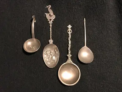 Antique Pewter spoons from Holland, View more