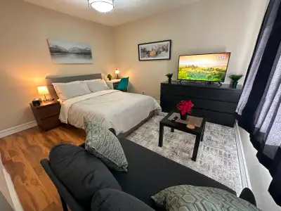 Private suite fully furnished available from October 27 for one or two persons. Shared washrooms, ki...