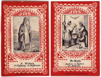 BIBLE PRAYER CARDS LATE 1880's CATHOLIC RELIGIOUS STICKERS LATIN