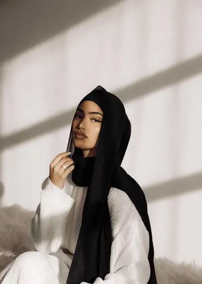 Chiffon Headscarf Hjab Black/Obsidan, View more
